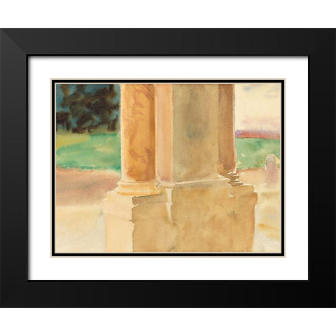 Frascati-Architectural Study Black Modern Wood Framed Art Print with Double Matting by Sargent, John Singer