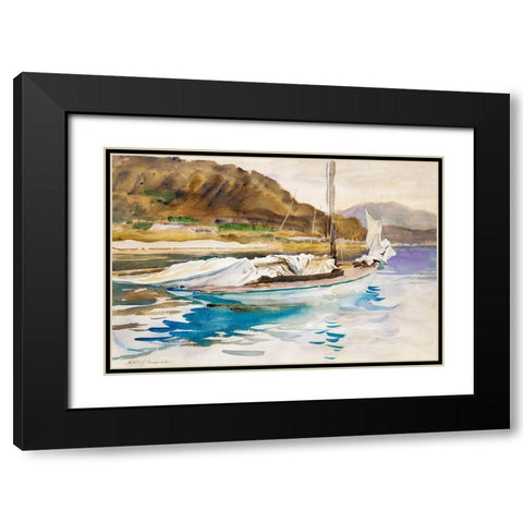 Idle Sails Black Modern Wood Framed Art Print with Double Matting by Sargent, John Singer
