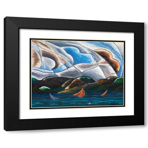 Clouds and Water Black Modern Wood Framed Art Print with Double Matting by Dove, Arthur