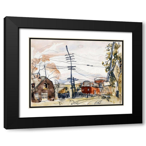 Fall Brook Railroad Black Modern Wood Framed Art Print with Double Matting by Dove, Arthur