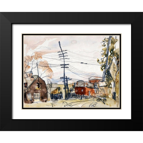 Fall Brook Railroad Black Modern Wood Framed Art Print with Double Matting by Dove, Arthur