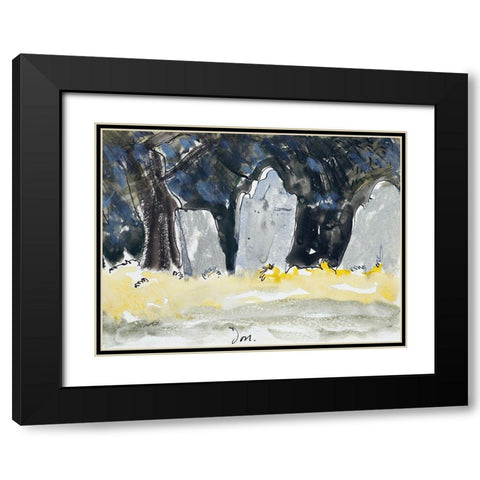 Old Tombstones Black Modern Wood Framed Art Print with Double Matting by Dove, Arthur