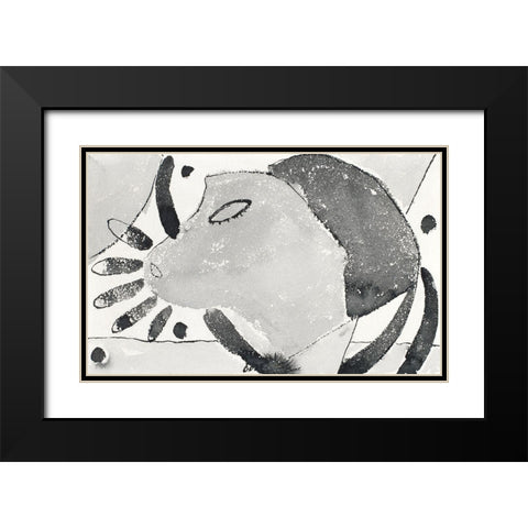 There Was a Cat Somewhere Black Modern Wood Framed Art Print with Double Matting by Dove, Arthur