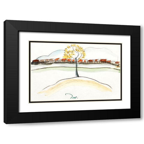 Fall Brook Railroad Black Modern Wood Framed Art Print with Double Matting by Dove, Arthur