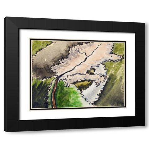 Dogwood Black Modern Wood Framed Art Print with Double Matting by Dove, Arthur