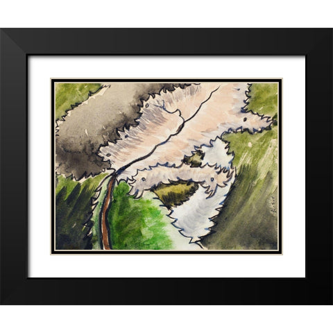 Dogwood Black Modern Wood Framed Art Print with Double Matting by Dove, Arthur
