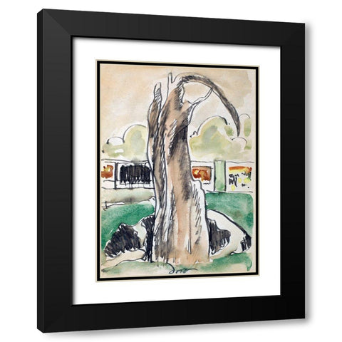 Tree Black Modern Wood Framed Art Print with Double Matting by Dove, Arthur
