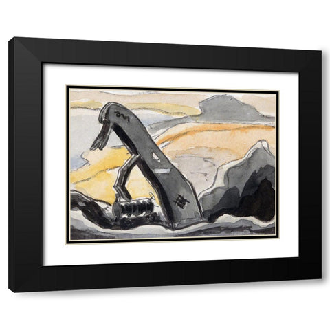 Steam Shovel–Port Washington Black Modern Wood Framed Art Print with Double Matting by Dove, Arthur