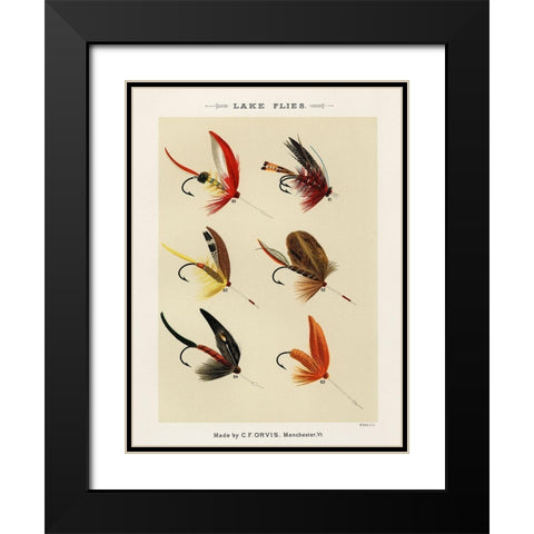 Lake Fishing Flies VI from Favorite Flies and Their Histories Black Modern Wood Framed Art Print with Double Matting by Marbury, Mary Orvis
