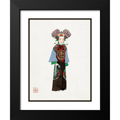 Chinese Empress costume Black Modern Wood Framed Art Print with Double Matting by Vintage Chinese Clothing