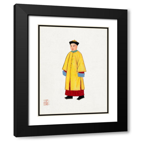Man in yellow priest robe Black Modern Wood Framed Art Print with Double Matting by Vintage Chinese Clothing