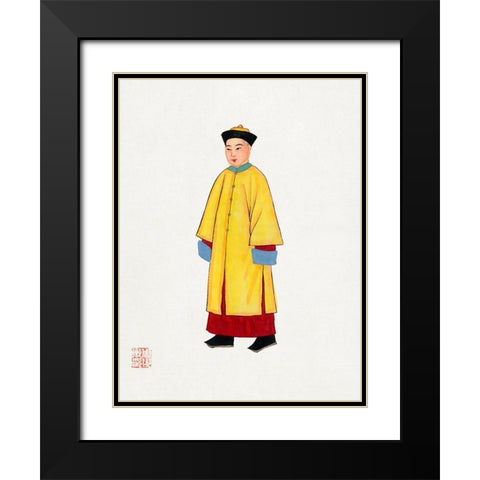 Man in yellow priest robe Black Modern Wood Framed Art Print with Double Matting by Vintage Chinese Clothing