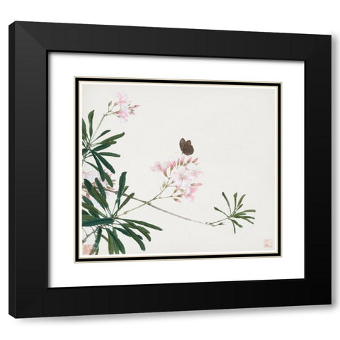 Insects and Flowers I Black Modern Wood Framed Art Print with Double Matting by Lian, Ju