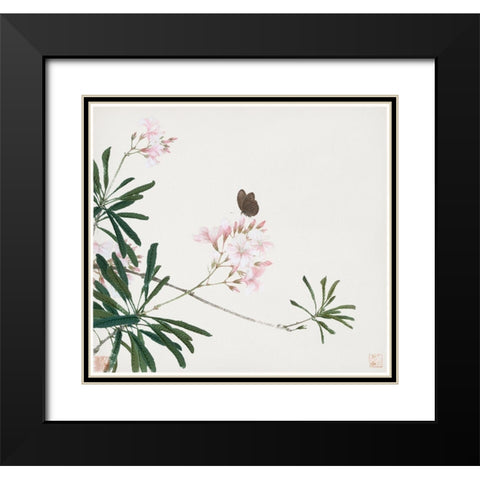 Insects and Flowers I Black Modern Wood Framed Art Print with Double Matting by Lian, Ju