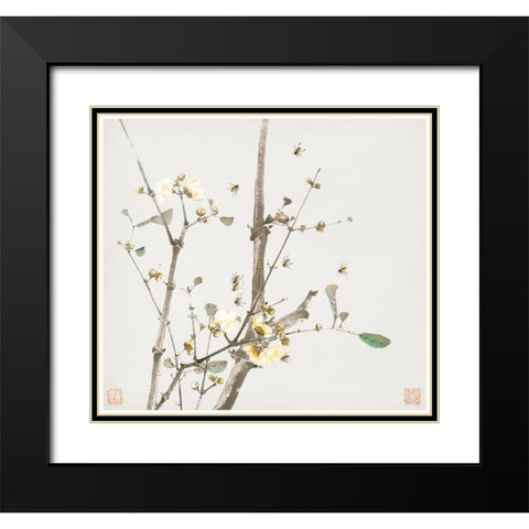 Insects and Flowers V Black Modern Wood Framed Art Print with Double Matting by Lian, Ju