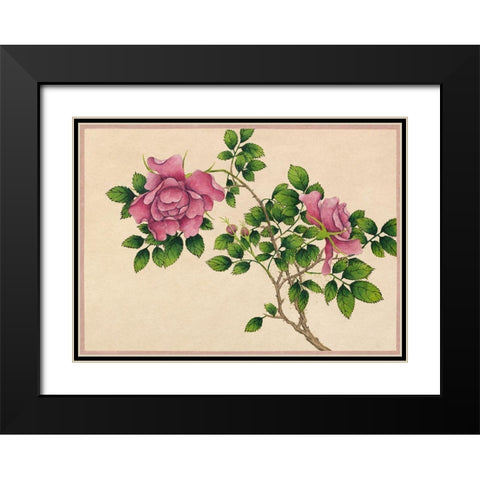 Rose Black Modern Wood Framed Art Print with Double Matting by Ruoai, Zhang