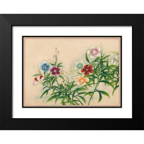 Pinks Black Modern Wood Framed Art Print with Double Matting by Ruoai, Zhang