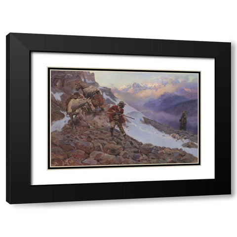 Whose Meat Black Modern Wood Framed Art Print with Double Matting by Russell, Charles Marion