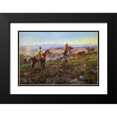 Toll Collectors Black Modern Wood Framed Art Print with Double Matting by Russell, Charles Marion
