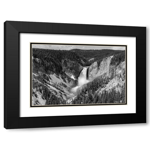 Lower Falls from Lookout Point, Yellowstone National Park Black Modern Wood Framed Art Print with Double Matting by The Yellowstone Collection