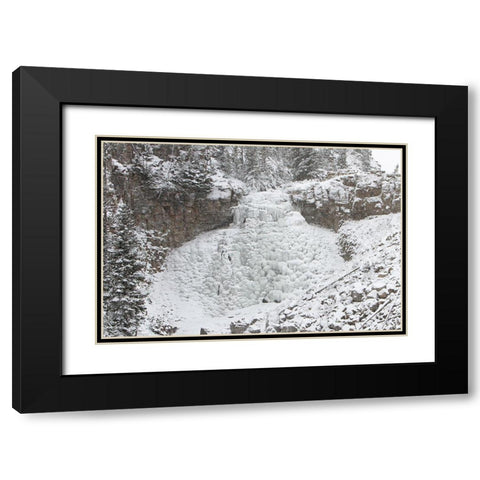 Rustic Falls, Yellowstone National Park Black Modern Wood Framed Art Print with Double Matting by Peaco, Jim