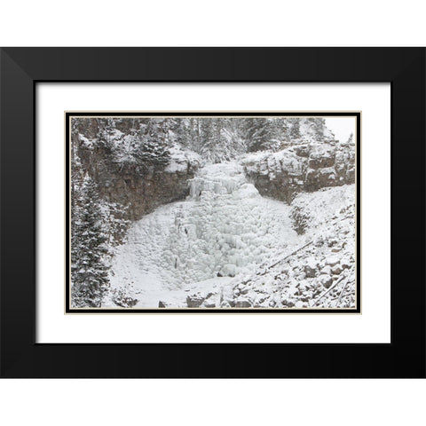 Rustic Falls, Yellowstone National Park Black Modern Wood Framed Art Print with Double Matting by Peaco, Jim