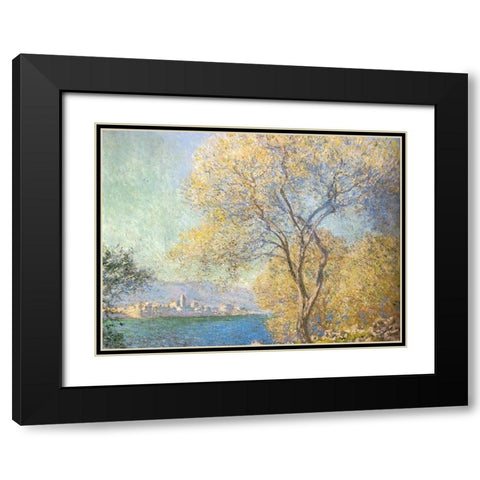 Antibes 1888 Black Modern Wood Framed Art Print with Double Matting by Monet, Claude