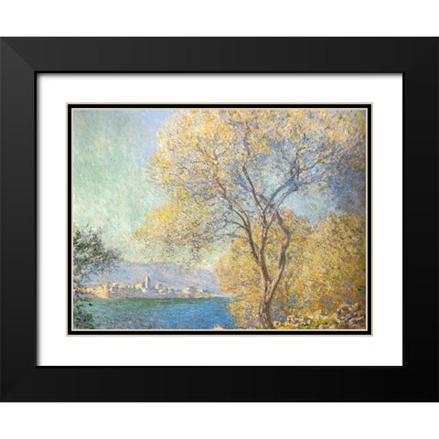 Antibes 1888 Black Modern Wood Framed Art Print with Double Matting by Monet, Claude