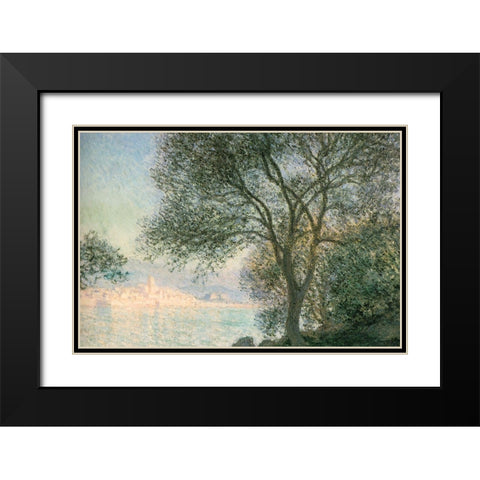 Antibes-view from the Salis 1888 Black Modern Wood Framed Art Print with Double Matting by Monet, Claude