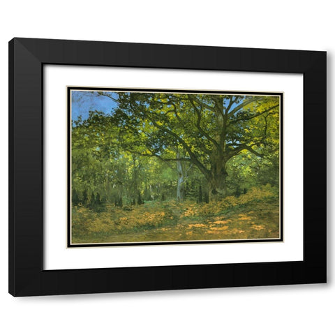 Bodmer Oak at Bas-Breau 1865 Black Modern Wood Framed Art Print with Double Matting by Monet, Claude