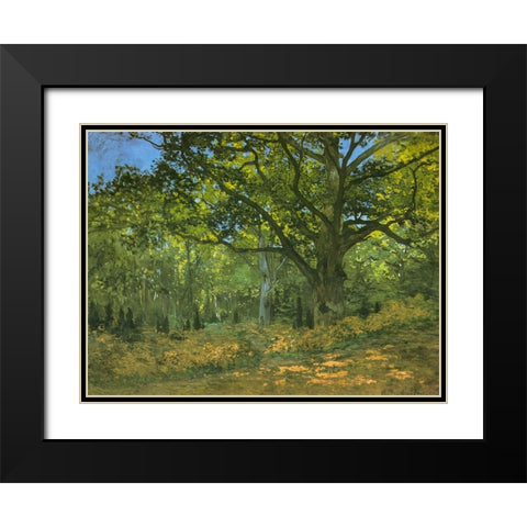 Bodmer Oak at Bas-Breau 1865 Black Modern Wood Framed Art Print with Double Matting by Monet, Claude