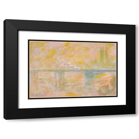 Charing Cross Bridge I 1901 Black Modern Wood Framed Art Print with Double Matting by Monet, Claude