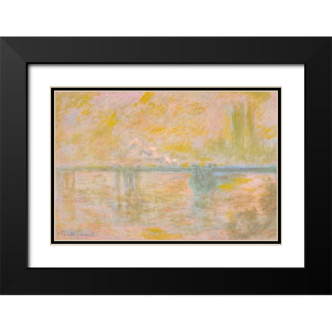 Charing Cross Bridge I 1901 Black Modern Wood Framed Art Print with Double Matting by Monet, Claude
