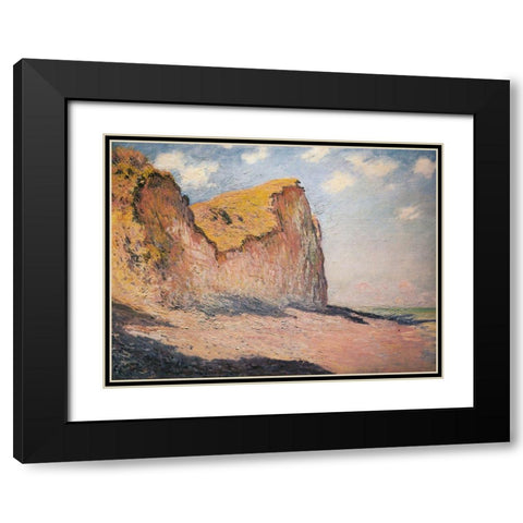 Cliffs near Pourville 1882 Black Modern Wood Framed Art Print with Double Matting by Monet, Claude