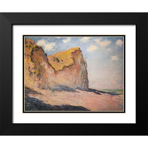 Cliffs near Pourville 1882 Black Modern Wood Framed Art Print with Double Matting by Monet, Claude