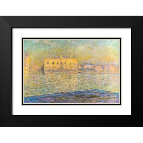 Doges Palace I 1908 Black Modern Wood Framed Art Print with Double Matting by Monet, Claude