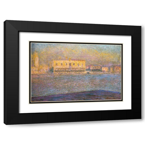 Doges Palace II 1909 Black Modern Wood Framed Art Print with Double Matting by Monet, Claude
