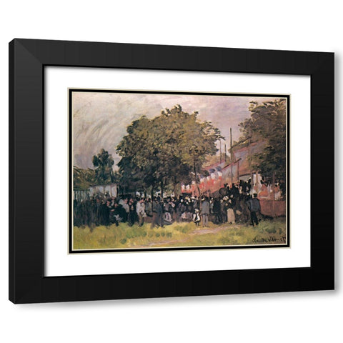 Fete d’Argenteuil 1872 Black Modern Wood Framed Art Print with Double Matting by Monet, Claude