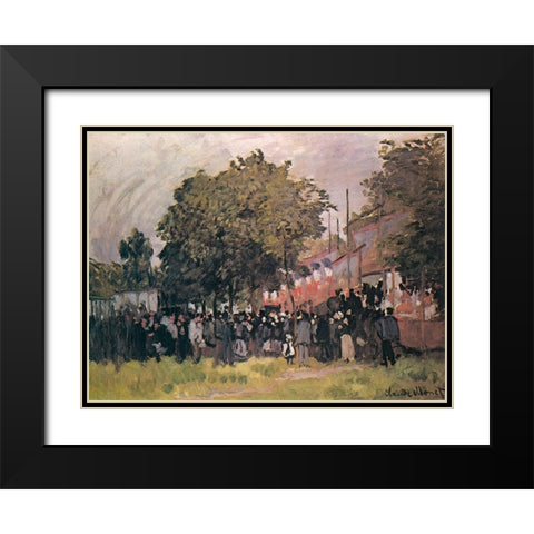 Fete d’Argenteuil 1872 Black Modern Wood Framed Art Print with Double Matting by Monet, Claude