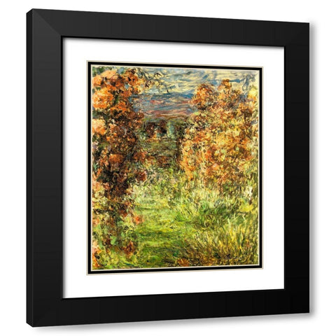 House from the Rose Garden 1920 Black Modern Wood Framed Art Print with Double Matting by Monet, Claude