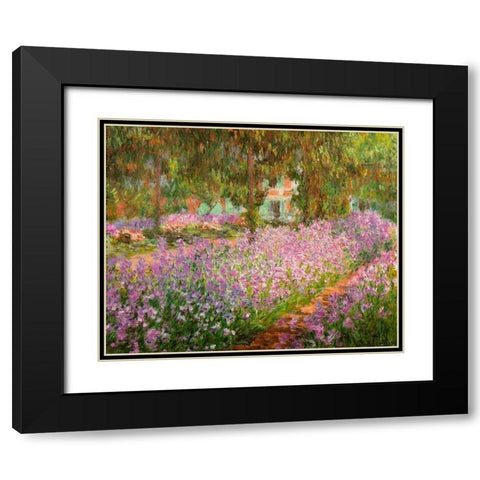Monets garden at Giverny 1900 Black Modern Wood Framed Art Print with Double Matting by Monet, Claude