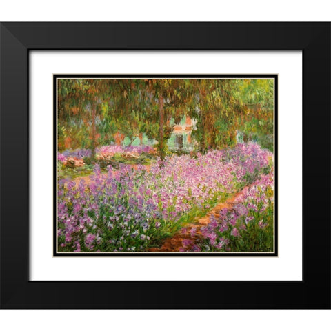 Monets garden at Giverny 1900 Black Modern Wood Framed Art Print with Double Matting by Monet, Claude
