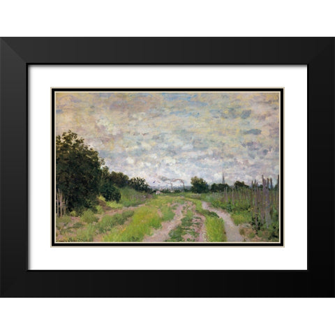 Path through the Vineyards 1872 Black Modern Wood Framed Art Print with Double Matting by Monet, Claude