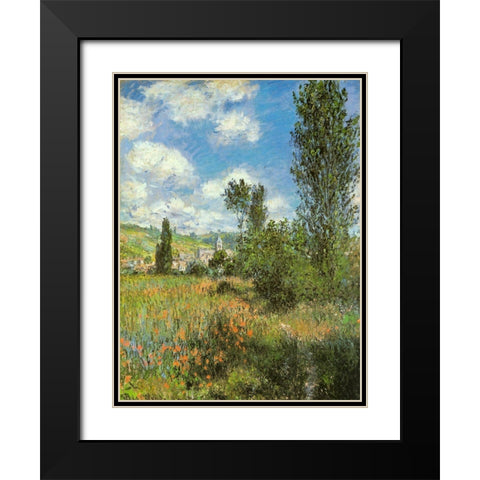 Path in Ile St-Martin-Vetheuil 1881 Black Modern Wood Framed Art Print with Double Matting by Monet, Claude