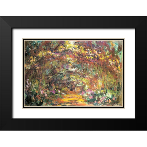 Rose trellises 1922 Black Modern Wood Framed Art Print with Double Matting by Monet, Claude