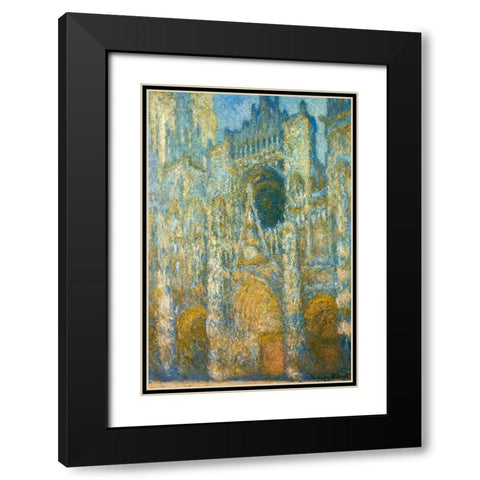 Rouen Cathedral at dawn 1894 Black Modern Wood Framed Art Print with Double Matting by Monet, Claude