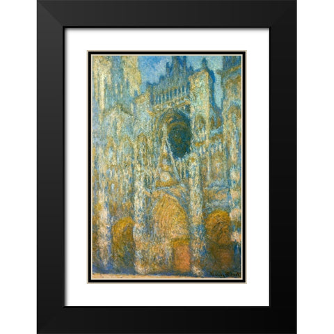 Rouen Cathedral at dawn 1894 Black Modern Wood Framed Art Print with Double Matting by Monet, Claude
