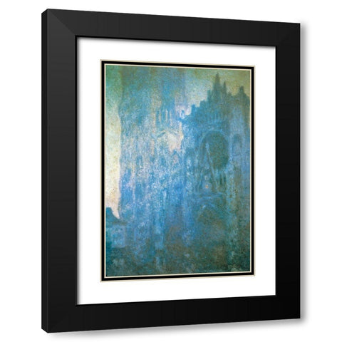 Rouen Cathedral in the morning 1894 Black Modern Wood Framed Art Print with Double Matting by Monet, Claude