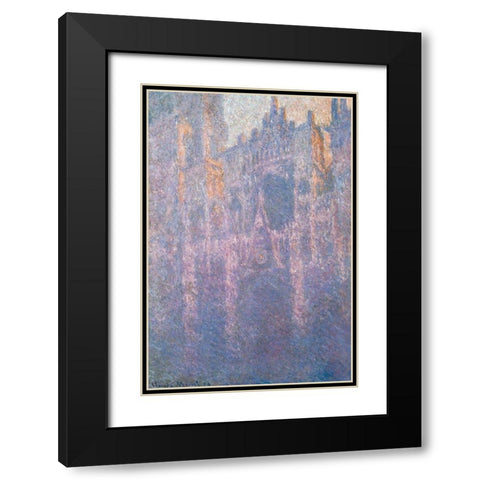 Rouen Cathedral-morning mist 1894 Black Modern Wood Framed Art Print with Double Matting by Monet, Claude