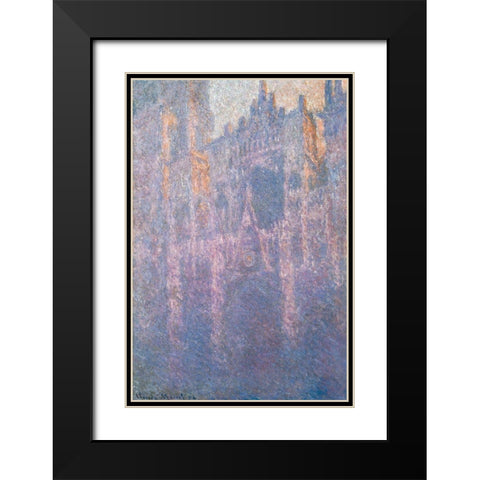 Rouen Cathedral-morning mist 1894 Black Modern Wood Framed Art Print with Double Matting by Monet, Claude